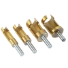 Drillpro 4pcs 6/10/13 / 16mm titane à tige ronde enduit Tenon Plug Cutters en bois Plug trou trou pour bois