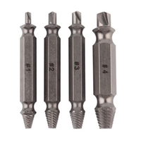 Drillpro 4 pcs Double Perceuse latérale Extrémité endommagée extracteur de vis Foret dénudés vis décapants