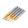Drillpro 5 pcs 2 Flûte 2/3/4/5 / 6mm Fraise Cutter HSS Titanium Enduit 6mm Shank Extrémité CNC Outil