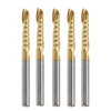 Drillpro 5pcs 3.175mm tige 17mm unique flûte fraise fraise en titane spirale fraisée