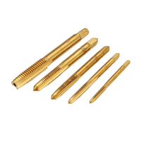 Drillpro 5pcs M3-M8 Acier Titane Acier Revêtu Robinet à Visser Robinet Droit Flûte Main Robinet À Main