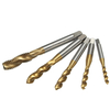 Drillpro 5pcs M3 M4 M5 M6 M8 Jeu de tarauds à vis recouvert de titane HSS6542 Foret de taraudage cannelé en spirale