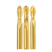 Drillpro 6mm Shank 2 Flutes Ball Nose Extracteur Mill Cutter 15/17 / 22mm Titanium Revêtu CNC Outil de Coupe