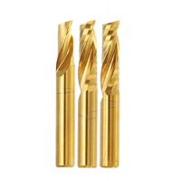 Drillpro 6mm Shank Single Flûte 12/15/17 / 22mm Fraise à Bout Arrondi Titanium Enduit Spiral Perceuse CNC Bit