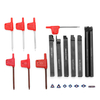 Drillpro 7pcs 10mm Shank Tour Tournant Porte-outil Barre Dalésage Avec Bleu Nano Insérers En Carbure