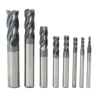 Drillpro 8pcs 2-12mm 4 Flûtes Carbure End Mill Set Tungstène Acier Fraise CNC Outil