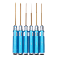 Drillpro Kit doutils de réparation de tournevis revêtus de titane Allen 6pcs 0, 9 / 1, 3 / 1, 5 / 2 / 2, 5 / 3mm