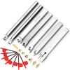 Drillpro Mise À Niveau 21 pcs 10mm Tournant Porte-Outil Tour Barre Dalésage + Carbure Insérer + Clé Set