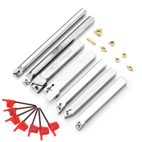 Drillpro Mise À Niveau 21 pcs 12mm Tournant Porte-Outil Tour Barre Dalésage + Carbure Insérer + Clé Set