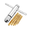 Drillpro T poignée clé à cliquet avec 5pcs titane enduit M3-M8 vis robinet filetage robinet