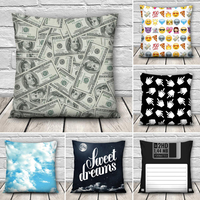Drôle 3D Dollars Emoji Livres Throw Taie Doreiller Maison Canapé Bureau Voiture Coussin Couverture Cadeau