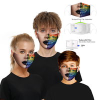 Drôle Motif Lavable Anti-Poussière Masque Anti-buée Enfant Adulte Avec 2PC Filtre Joint