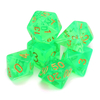 Dés polyédriques avec sac vert clair 7 pièces ensemble DnD RPG