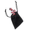 Dés polyédriques en métal solide de couleur rouge Antique jeu de rôle Gadget RPG 7 dés avec sac