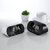 Dual Home FM 2 Puertos USB Chargeur de téléphone Raido Multifonctionnel Réveil Conception tout-en-un avec haut-parleur s