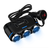 Dual USB Port 3 Way Auto Cig Arette Socket Plus léger Splitter Chargeur DC 12V Plug Adaptateur