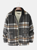 Duffle Jacket chaud à manches longues à carreaux pour hommes avec poche