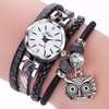 DUOYA Cute Style Owl Pendant Montre Bracelet Femme Montre Femme Femme