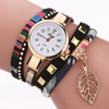 DUOYA DY066 Mesdames Bracelet Montre Feuille Tissu Rétro Style Quartz Montres