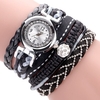 DUOYA DY080 Cuir fin à la mode Bande Montre bracelet en dentelle Montre à quartz tressé