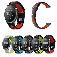 DUX DUCIS 22mm bicolore porosité Silicone boucle inverse sangle montre intelligente Bande pour Xiaomi Haylou solaire Non