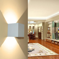 DX-CT1 AC 220V étanche 7W aluminium Cube COB LED applique murale éclairage moderne à la maison