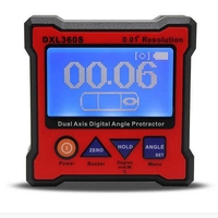 DXL360S De haute précision à double axe lcd numérique angle protractor double axe jauge de niveau dangle avec base