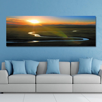 DYC 10961 unique peinture à lhuile de pulvérisation prairies lever du soleil paysage pour la décoration de la maiso