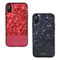 DZGOGO Diamond Bling PU étui de protection en cuir pour iPhone X