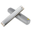 EASTTOP T2401 Harmonica polyphonique argent 24 trous C-tone monophonique Harmonica économique élevé adapté aux étudiants