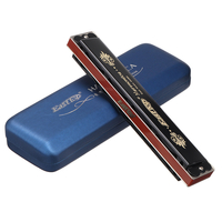 EASTTOP Tremolo T2406K Harmonica 24 trous Harmonica Tremolo Harmonica,  orgue à bouche peinture noire