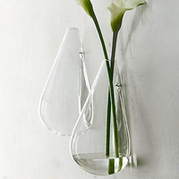 Eau goutte forme verre jardin vase plantes hydroponice pot de fleur murale
