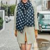 Echarpe Vintage Femme Hiver Warm Cotton Point Point avec Tasse