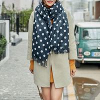 Echarpe Vintage Femme Hiver Warm Cotton Point Point avec Tasse