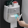 Ecoco Porte-papier hygiénique double couche Boîte de mouchoirs imperméable Distributeur de papier hygiénique mural Distr