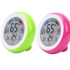ECSEE 2pcs DANIU Vert + Rose Thermomètre Numérique Multifonctionnel Hygromètre Température Humidité Mètre Écran Tactile