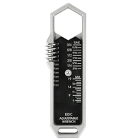 EDC Adjustable Wrench Multitool with 25 SAE and Metric Sizes One-Handed Operation Detachable Pocket Clip and Ultimate Po