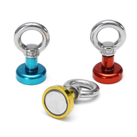 Effetool 16mm 5kg aimant de récupération au néodyme aimant de cercle circulaire détecteur de boulon à œil rouge / jaune
