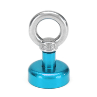 Effetool 20mm 9kg aimant de récupération au néodyme aimant de cercle circulaire détecteur de boulon à œil rouge / jaune