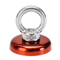 Effetool 36x30mm 50KG aimant de récupération de néodyme rouge / jaune / bleu Eyebolt crochet aimant métal détecteur