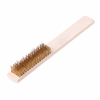 Effetool 6x16 rangée de cuivre / fil dacier inoxydable brosse de fil de manche en bois brosse déraflure 200x25