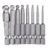 Effetool 8pcs 50mm S2 Tournevis à bille magnétique Embouts H1.5 / 2 / 2.5 / 3/4/5/6/8 à tige hexagonale