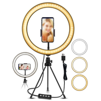 EGL-02 10 pouces 3 Modes de couleur 10 niveaux de luminosité USB lumière vidéo Selfie maquillage support trépied ensembl