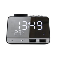 EIV Radio-Réveil Double USB Chaging Port Bluetooth Réveil Affichage Numérique Miroir Réveil