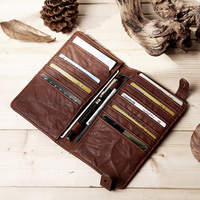 Ekphero Hommes Long Bifold Vintage Portefeuille Multi-cartes Fente Titulaire De La Carte Téléphone Sac Bourse Pochettes