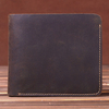 Ekphero Hommes Rétro Court Bifold Portefeuille En Cuir Véritable Porte-Monnaie Pince À Billets