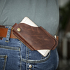Ekphero Hommes Rétro Rub Couleur EDC Mini Sac De Taille En Cuir Véritable Moraillon 6, 5 Pouces Téléphone Sac Ceinture Sa