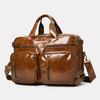 Ekphero Hommes Vintage Business Multi-Poches Sac À Dos Grande Capacité Étanche Multi-Carry Porte-documents Sac À Bandoul