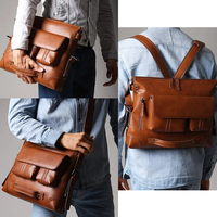 Ekphero Men Casual Briefcase Handbag Sac à bandoulière multifonction Sac à dos