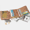 Ekphero Men Cowhide Trifold Court Fente Multi-cartes Porte-cartes Pince À Billets Permis De Conduire Portefeuilles